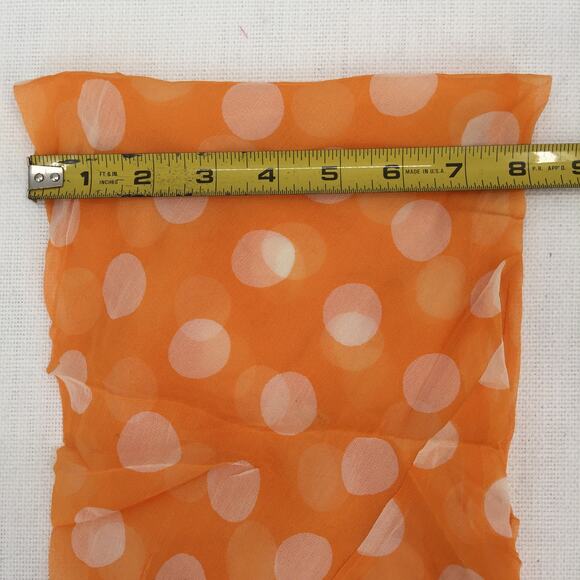 Vintage Circle Polka Dot Infinity Neck Scarf Wrap Cowl White/Orange - Picture 2 of 3
